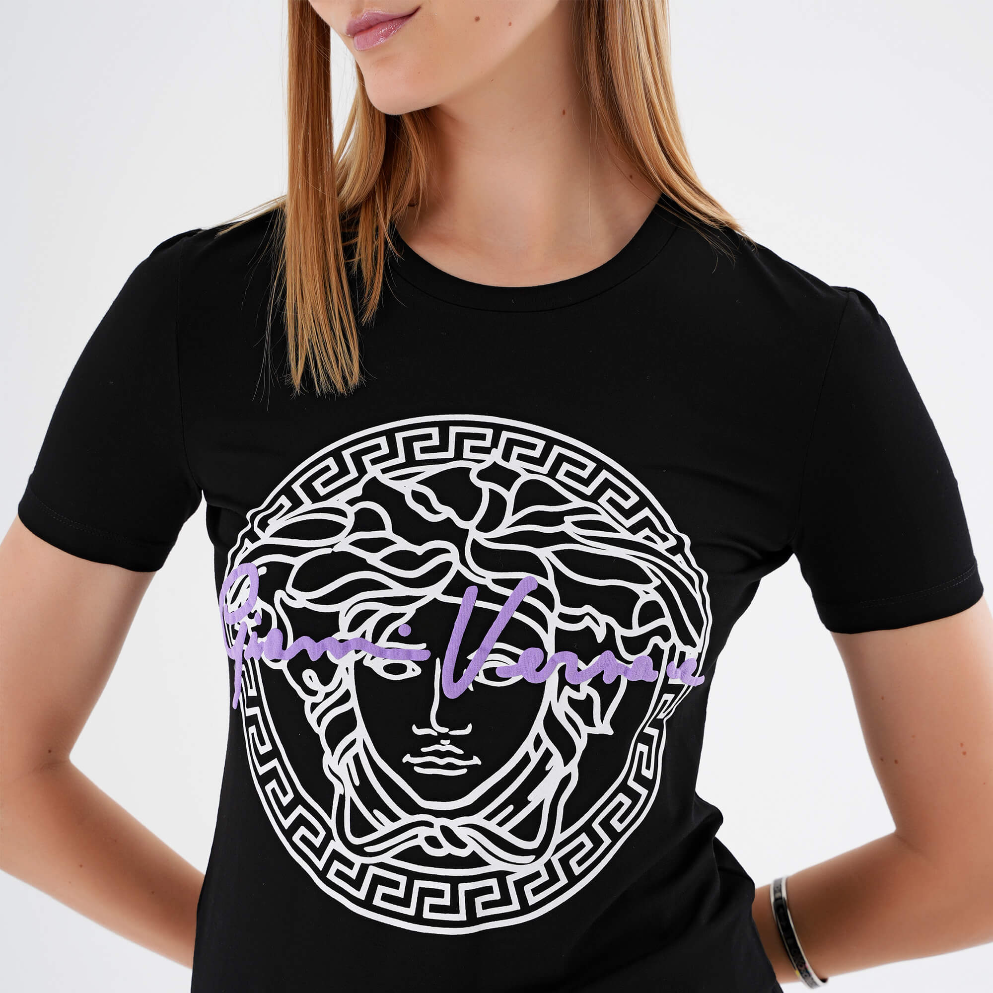 Versace - Black Medusa Head Printed Cotton Tshirt IT42